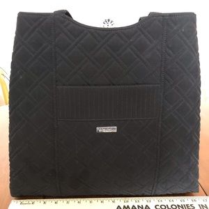 EUC Vera Bradley Black Microsuede Tote